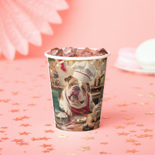 English Bulldog Holiday Baking: Festive Christmas Paper Cups