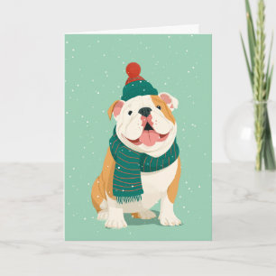 English Bulldog Holiday Greeting Card