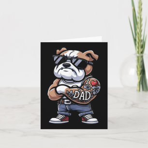 English Bulldog I Love Dad Funny Dog Tattoo Card