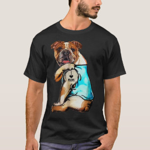 English Bulldog - I Love Mom Tattoo Mother's day g T-Shirt