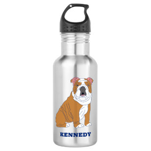 English Bulldog Illustration Personalized 532 Ml Water Bottle