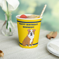 English Bulldog Illustration Personalized Party