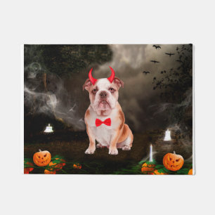 English Bulldog in Halloween Costume Doormat