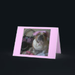 English Bulldog in Pink Birthday card<br><div class="desc">Too cute for words,  feel free to customize if you wish!!</div>