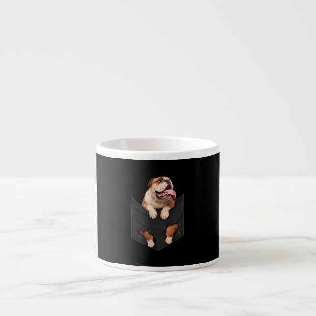 English Bulldog In Your Pocket  Dogs Lovers Espresso Cup (Front)