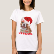 English Bulldog Kisses For Christmas Apparel