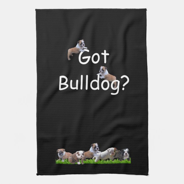 English Bulldog Kitchen Towel (Vertical)