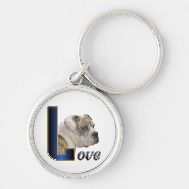 English Bulldog Love Keychain (Front)