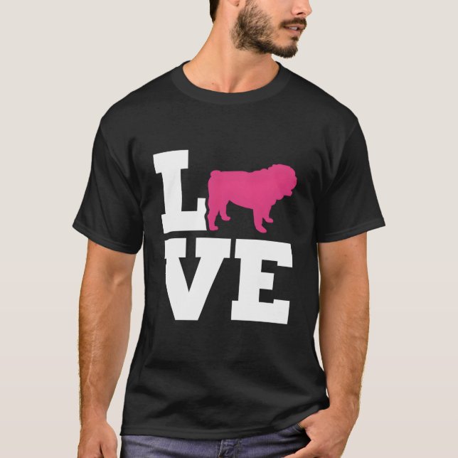 English Bulldog Love T-Shirt (Front)