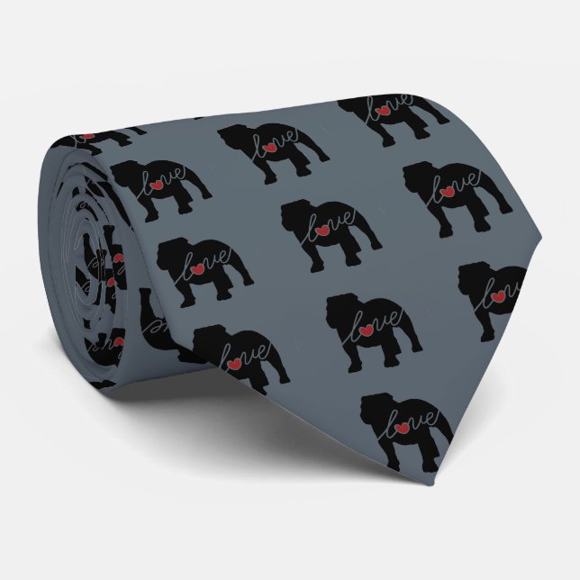 English Bulldog Love Tie (Rolled)