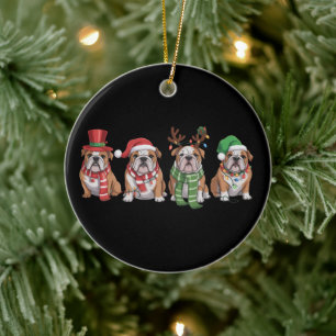 English Bulldog Lover Christmas Dog Mom Xmas Gift Ceramic Ornament