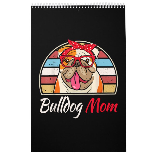 English Bulldog Lover Gifts Bulldog Mom Dad Calendar (Cover)