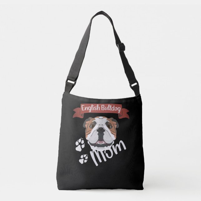 English Bulldog Mom, Dog Mom Crossbody Bag (Front)