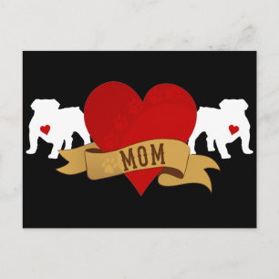 English Bulldog Mom [Tattoo style] Postcard