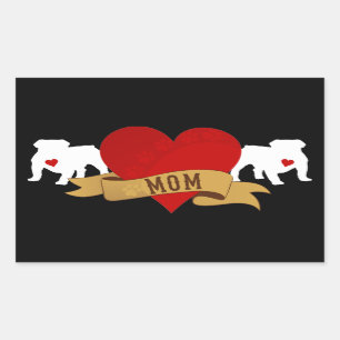 English Bulldog Mom [Tattoo style] Sticker