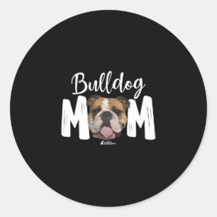 English Bulldog Mom Top Classic Round Sticker