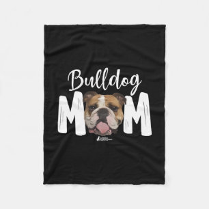 English Bulldog Mom Top Fleece Blanket