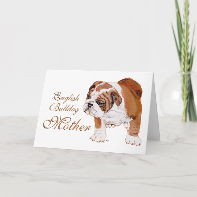 English Bulldog Mothers Day Card (Front)