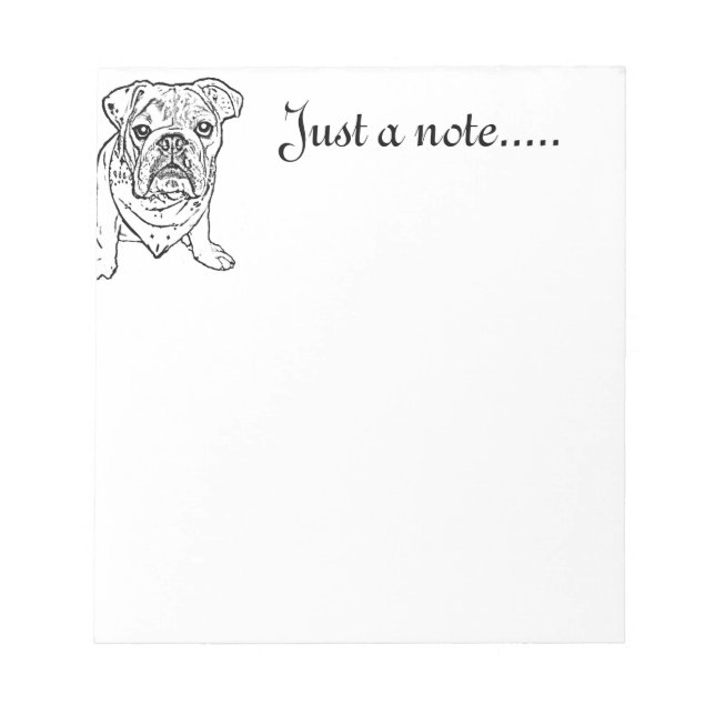 English bulldog notepad (Front)