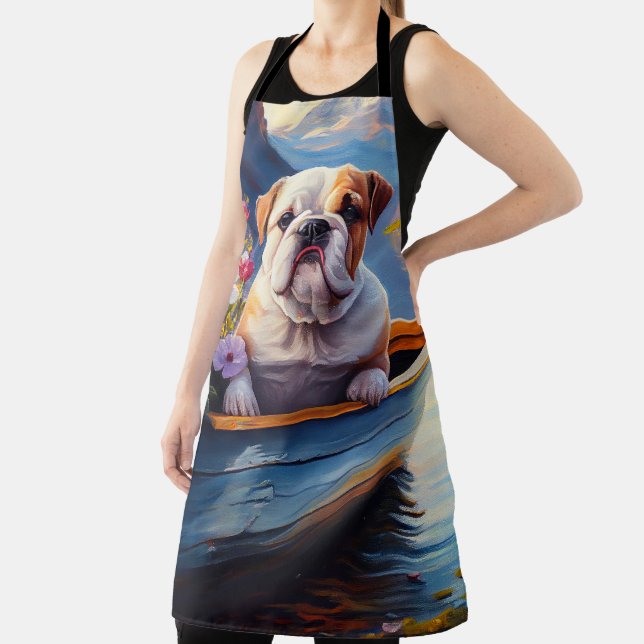 English Bulldog on a Paddle: A Scenic Adventure Apron (Insitu)