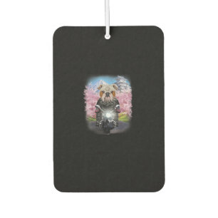 English Bulldog On Motorcycle Tour Japanese Sakura Air Freshener
