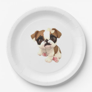 English Bulldog Paper Plate