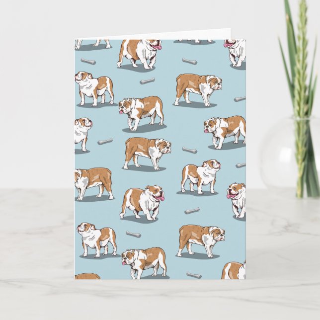 English bulldog pattern card (Front)
