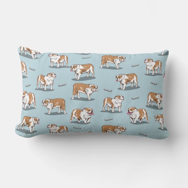 English bulldog pattern lumbar pillow (Front)