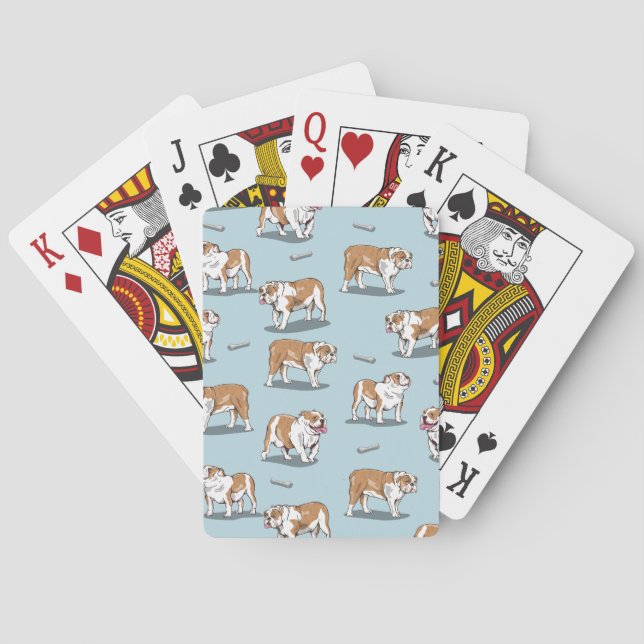 English bulldog pattern playing cards (Back)