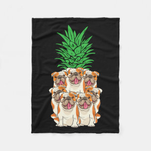 English Bulldog Pineapple Lazy Diy Halloween Fleece Blanket