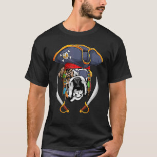 English Bulldog Pirate  Halloween Dog Dad Mom T-Shirt