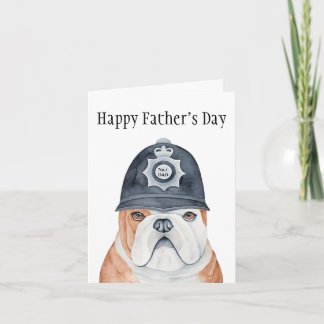 English Bulldog Police Dog No1 Dad Father's Day Card