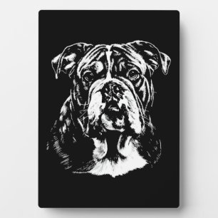English Bulldog Portrait  Minimalist Apparel Plaque