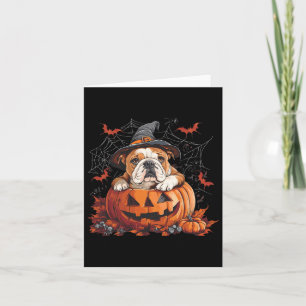 English Bulldog Pumpkin Halloween Thanksgiving Men Card