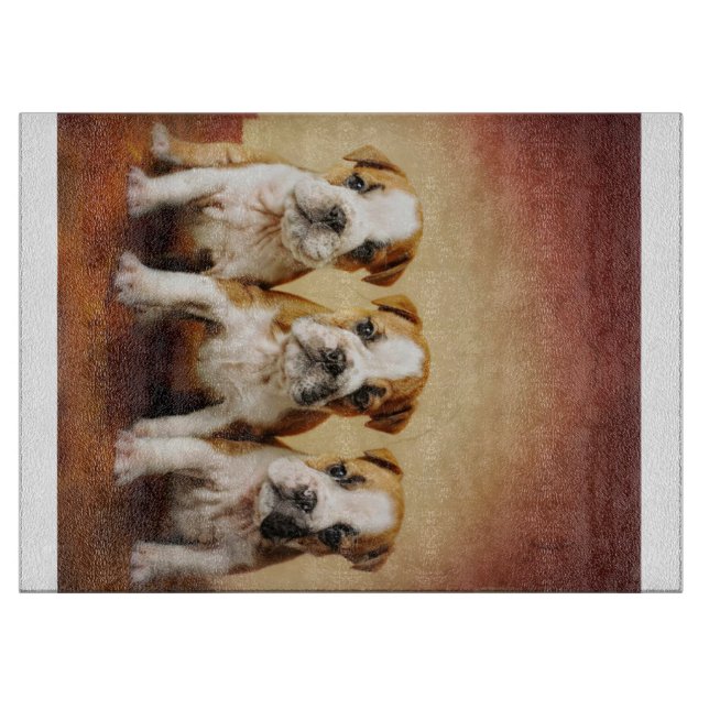 English Bulldog Puppies Really Cute Cutting Board (Front)