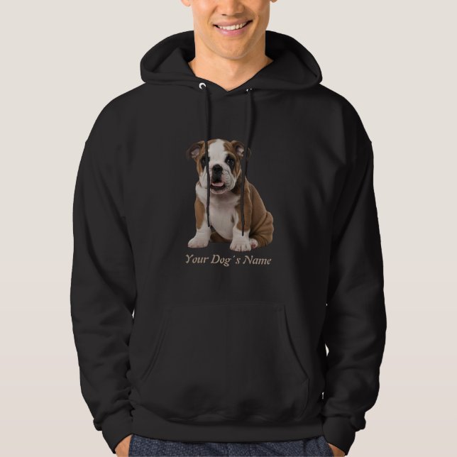 English Bulldog Puppy Colour Silohuette  Hoodie (Front)