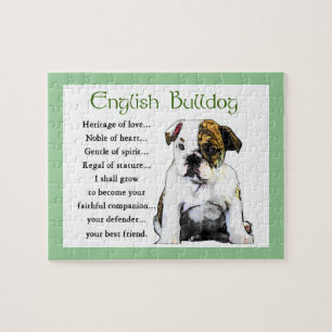 English Bulldog Puppy Heritage of Love Jigsaw Puzzle