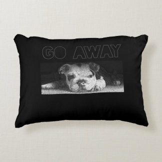 English Bulldog Puppy Social Distancing Go Away Accent Pillow