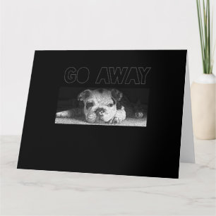 English Bulldog Puppy Social Distancing Go Away Card