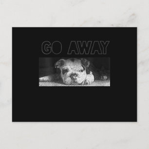 English Bulldog Puppy Social Distancing Go Away Holiday Postcard
