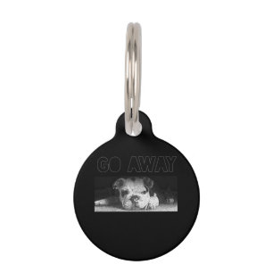 English Bulldog Puppy Social Distancing Go Away Pet Tag