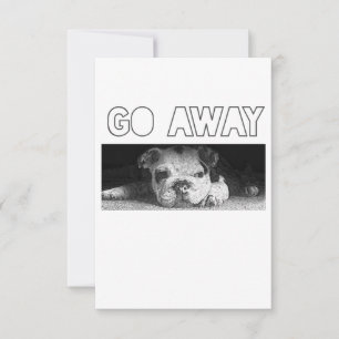 English Bulldog Puppy Social Distancing Go Away RSVP Card