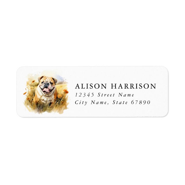 English Bulldog Return Address Labels (Front)