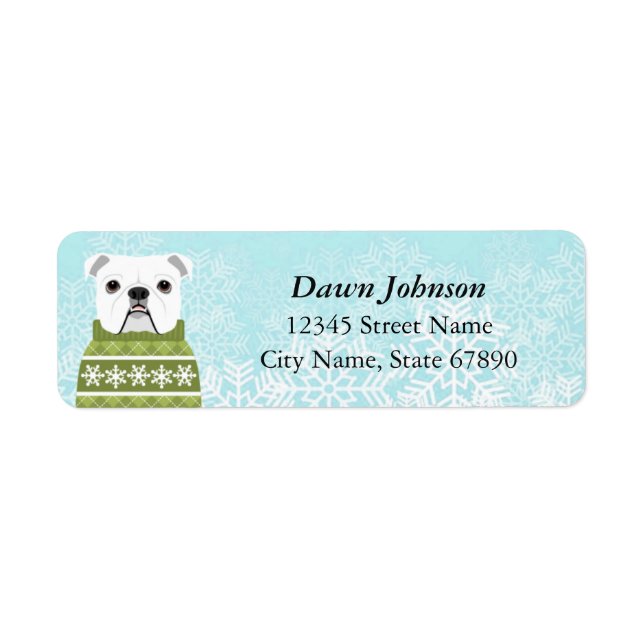 English Bulldog Return Address Labels (Front)
