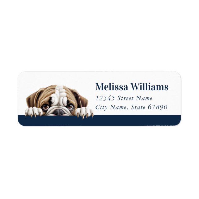 English Bulldog Return Address Labels (Front)