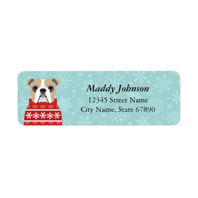 English Bulldog Return Address Labels (Front)