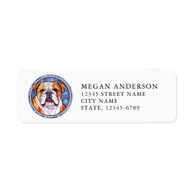 English Bulldog Return Address Labels (Front)