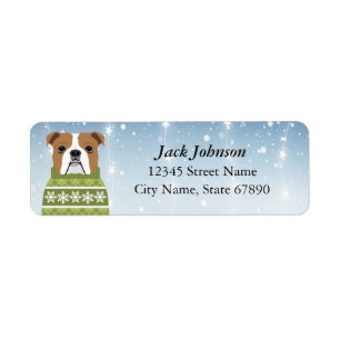 English Bulldog Return Address Labels