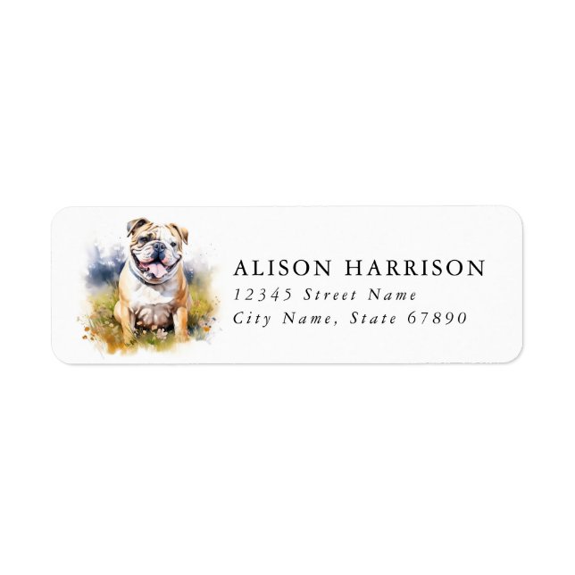 English Bulldog Return Address Labels (Front)