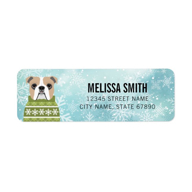 English Bulldog Return Address Labels (Front)